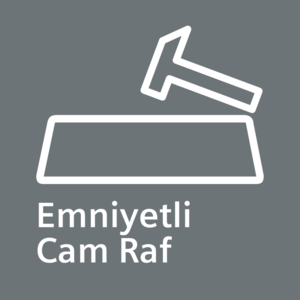 emniyetli cam raf